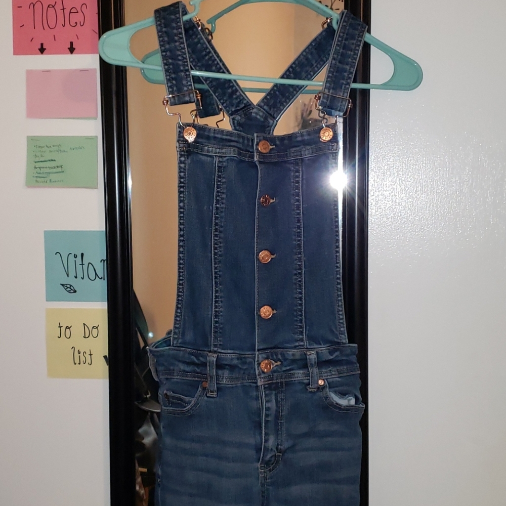 Ripped Jean Overalls